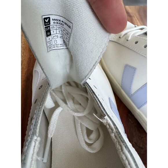 NEW Veja Esplar White Swan Blue Purple Tennis Shoes Sneakers Women 7 / 38 - Picture 3 of 9
